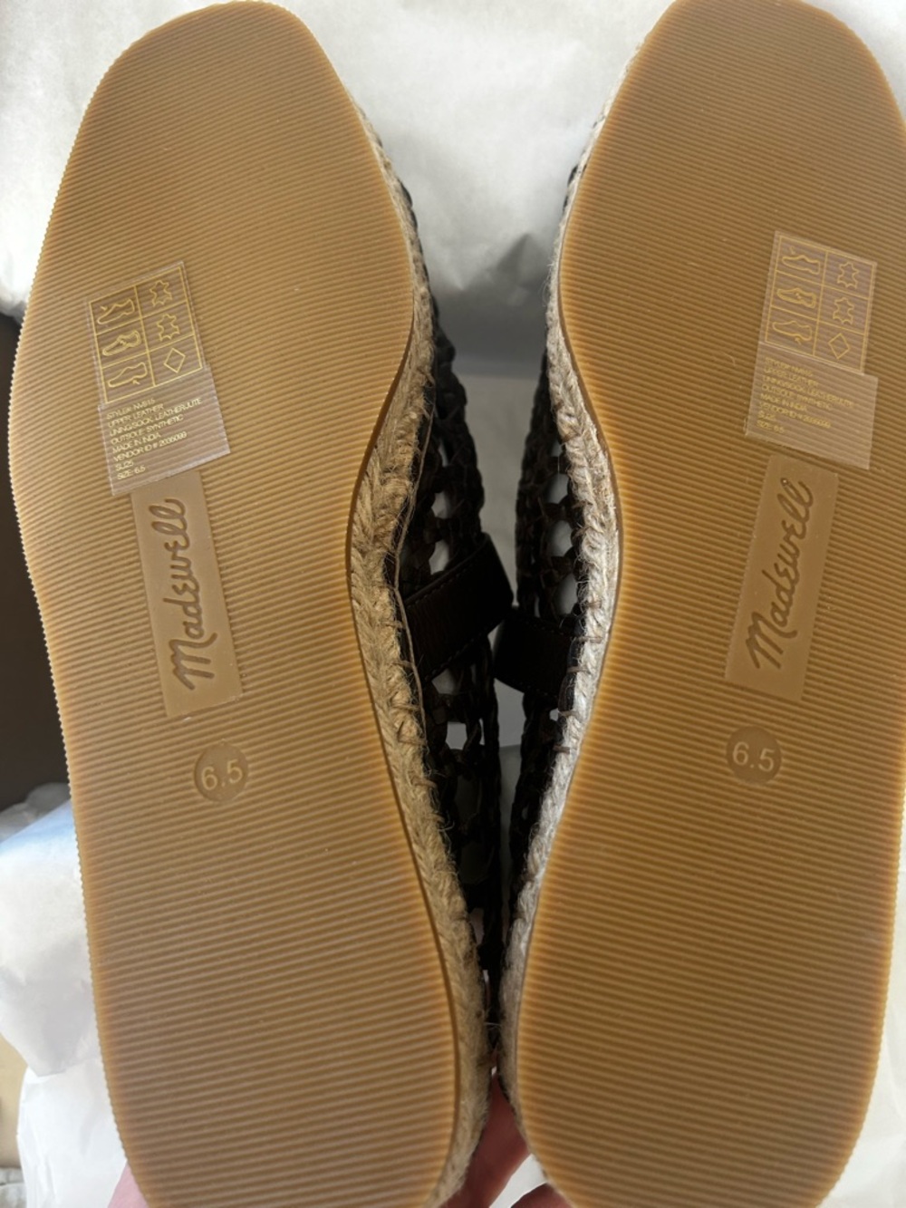 NIB • Madewell Remy Mary Jane Espareilles in Woven dark Carob - 6.5 - Picture 8 of 10